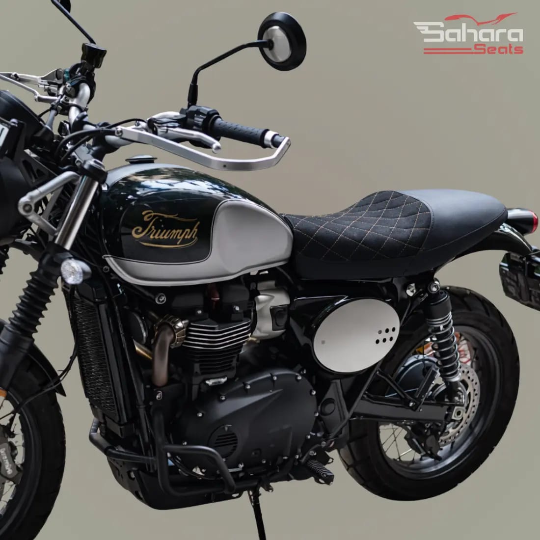 Rugged Suede Quilted Seat for Triumph Scrambler 900